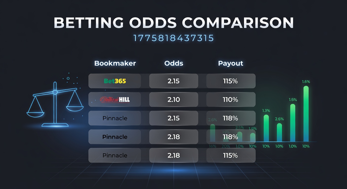 Dynamic chart displaying side-by-side betting odds from multiple sportsbooks, highlighting value discrepancies in soccer matches