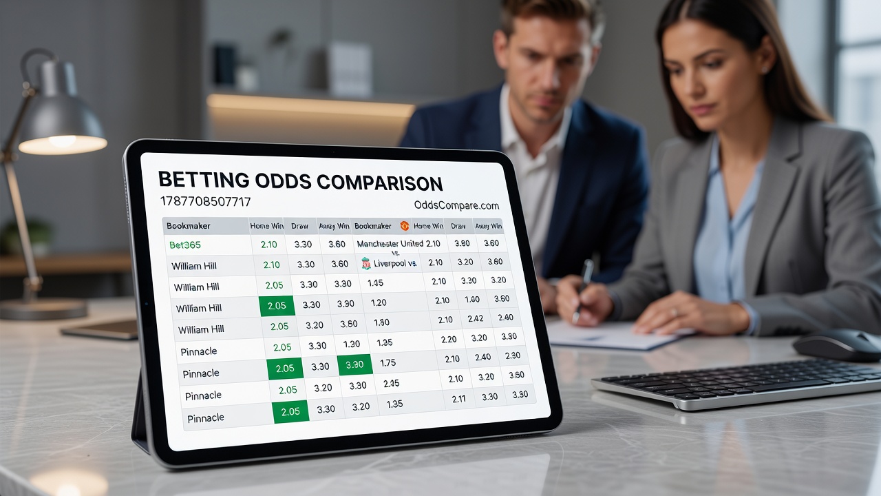 Mobile interface displaying side-by-side odds for tennis and horse racing events