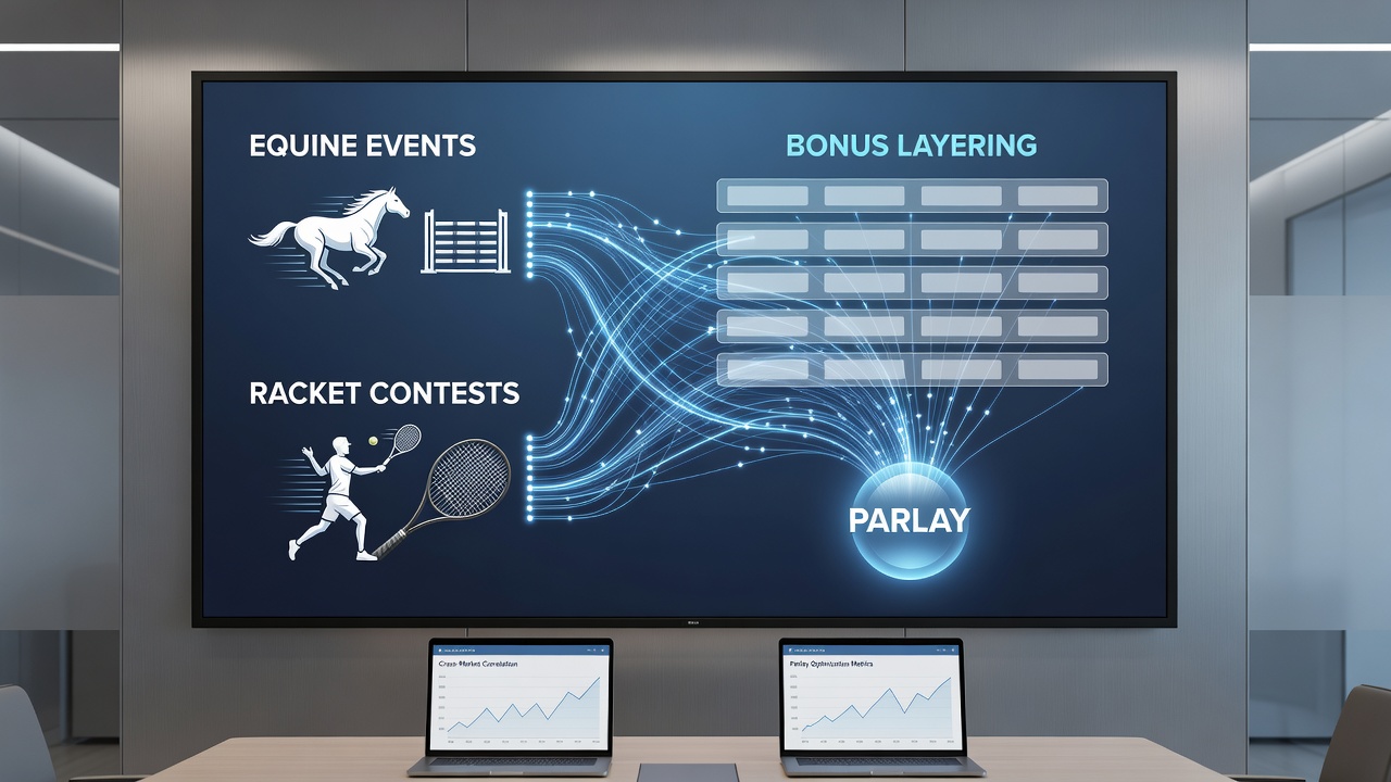 Diagram illustrating bonus layering process between equine events and tennis contests within accumulator frameworks
