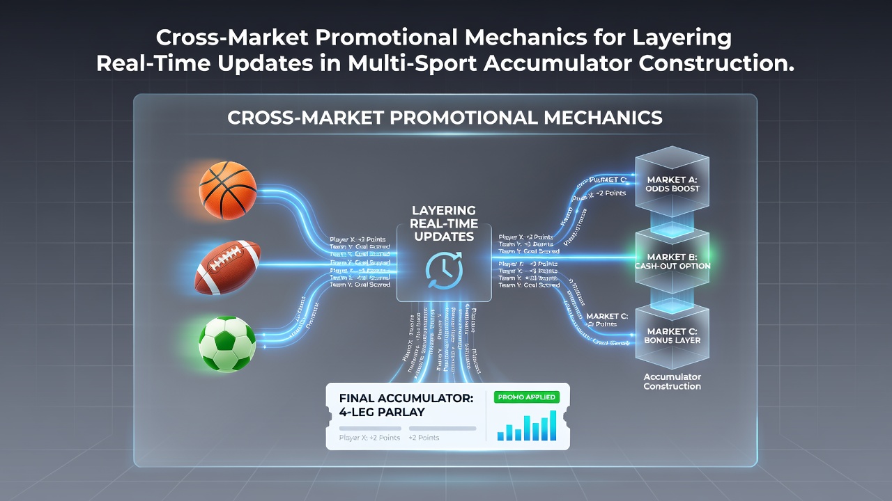 Illustration of cross-market promotional layers integrating live odds across football, tennis, and horse racing markets in accumulator building interfaces