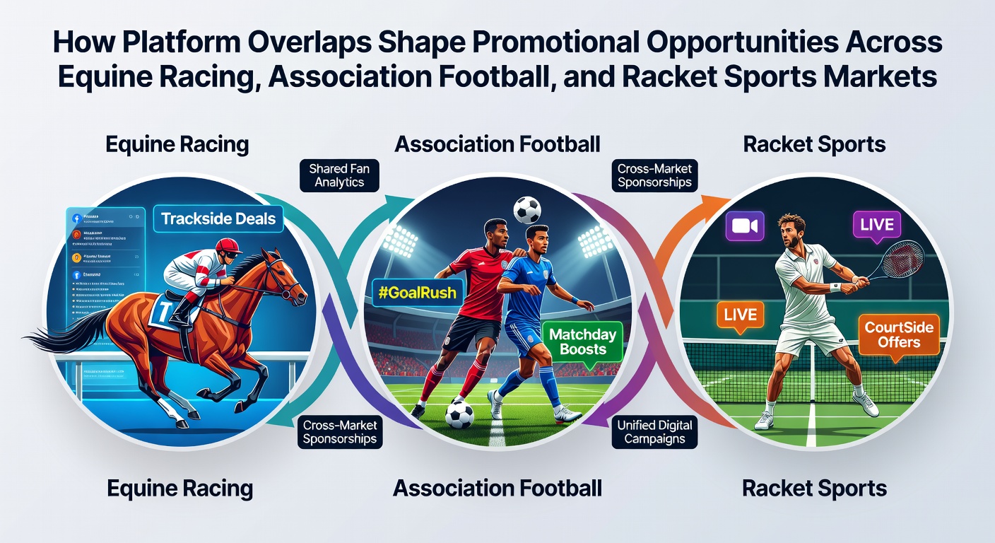 Digital betting interfaces displaying overlapping markets for horse racing, soccer, and tennis events on a single platform dashboard