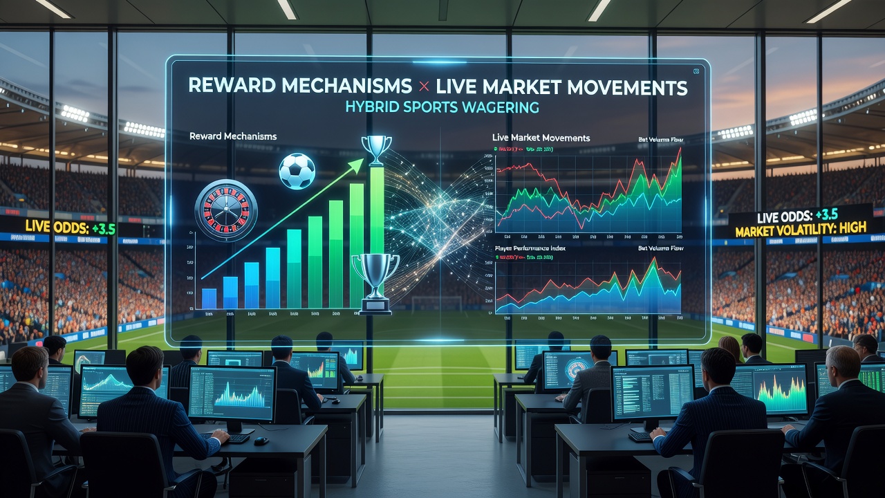 Split-screen view showing live sports odds updating next to accumulating reward points and bonus meters