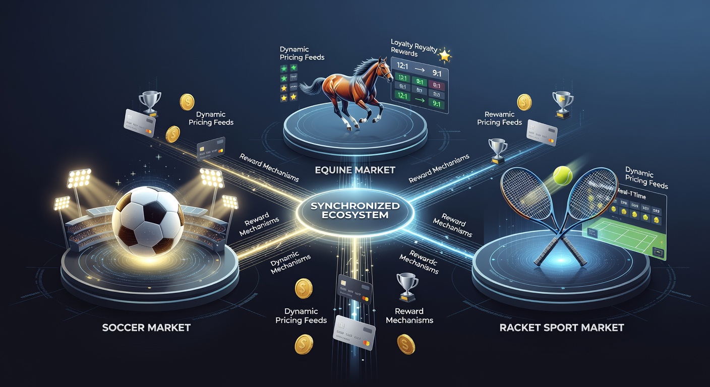 Dynamic pricing dashboard displaying synchronized odds feeds across soccer, equine, and tennis markets with real-time reward indicators