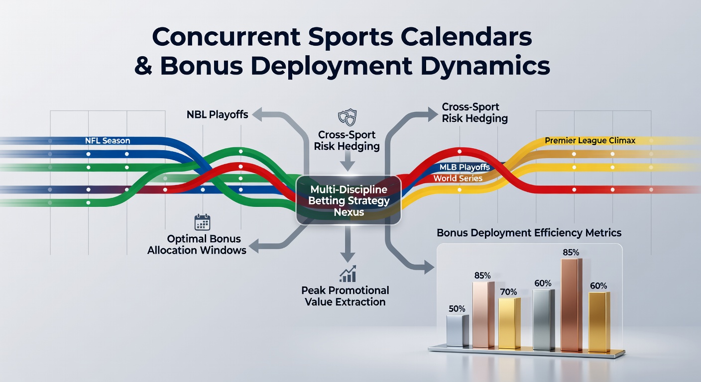 Infographic showing bonus deployment trends during overlapping sports seasons across different regions
